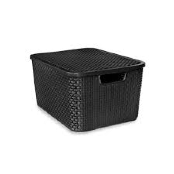 ORGANIZADOR RATTAN C/ TAMPA 07 LTS PRETO