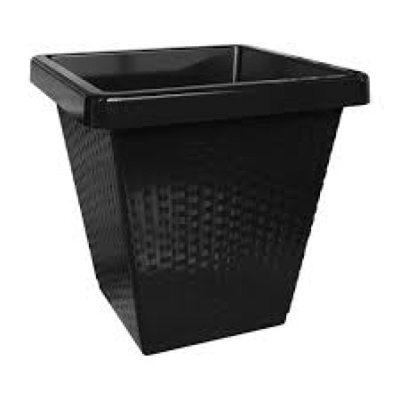 VASO QUAD. RATTAN N°30 PRETO 14 LITROS PRATIC